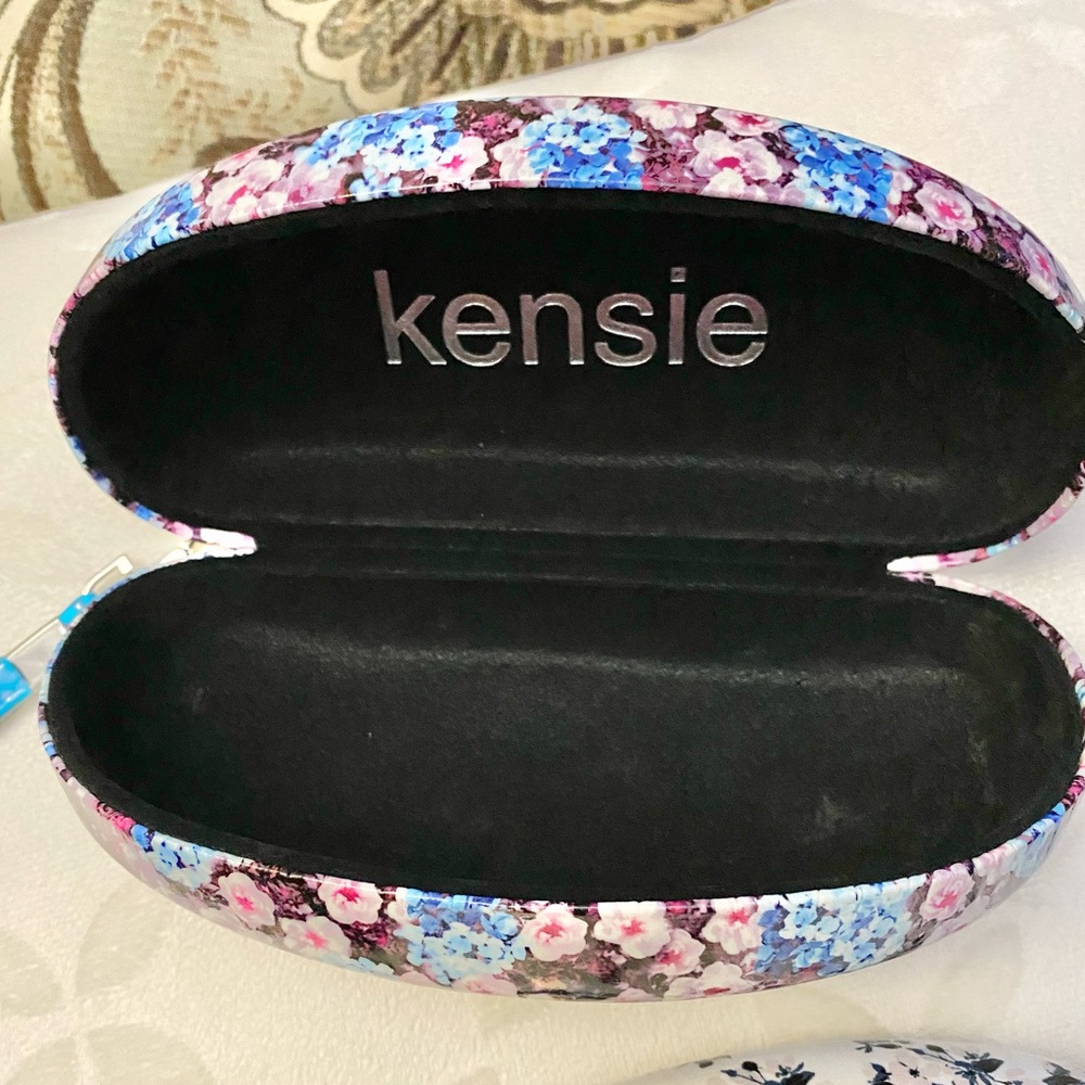 Kensie Hard Shell Floral Sunglass Eyeglass Case with Wrist Strap